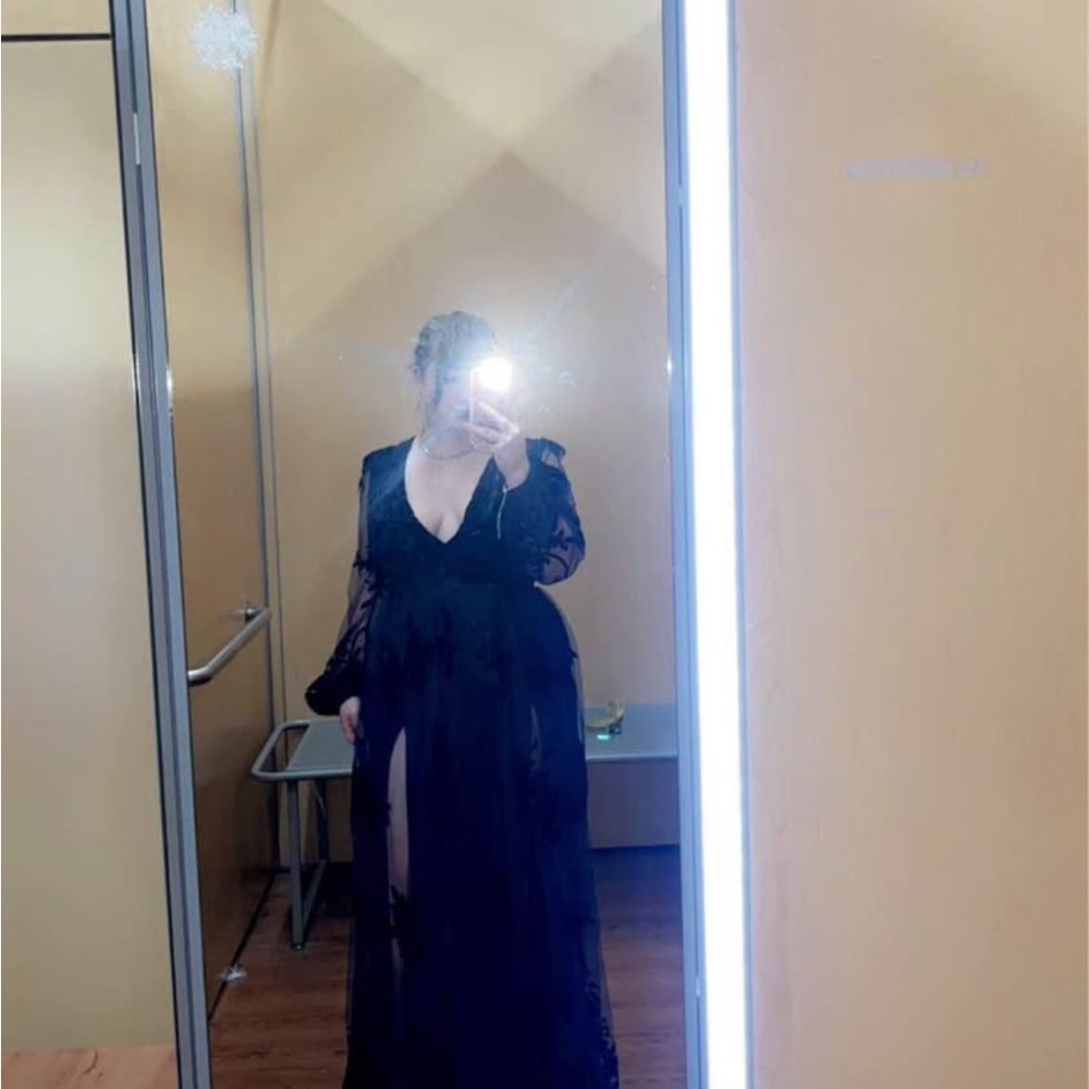 Elegant Black Sheer Gown